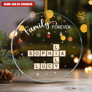 Family Forever Scrabble Custom Name - Personalized Acrylic Ornament