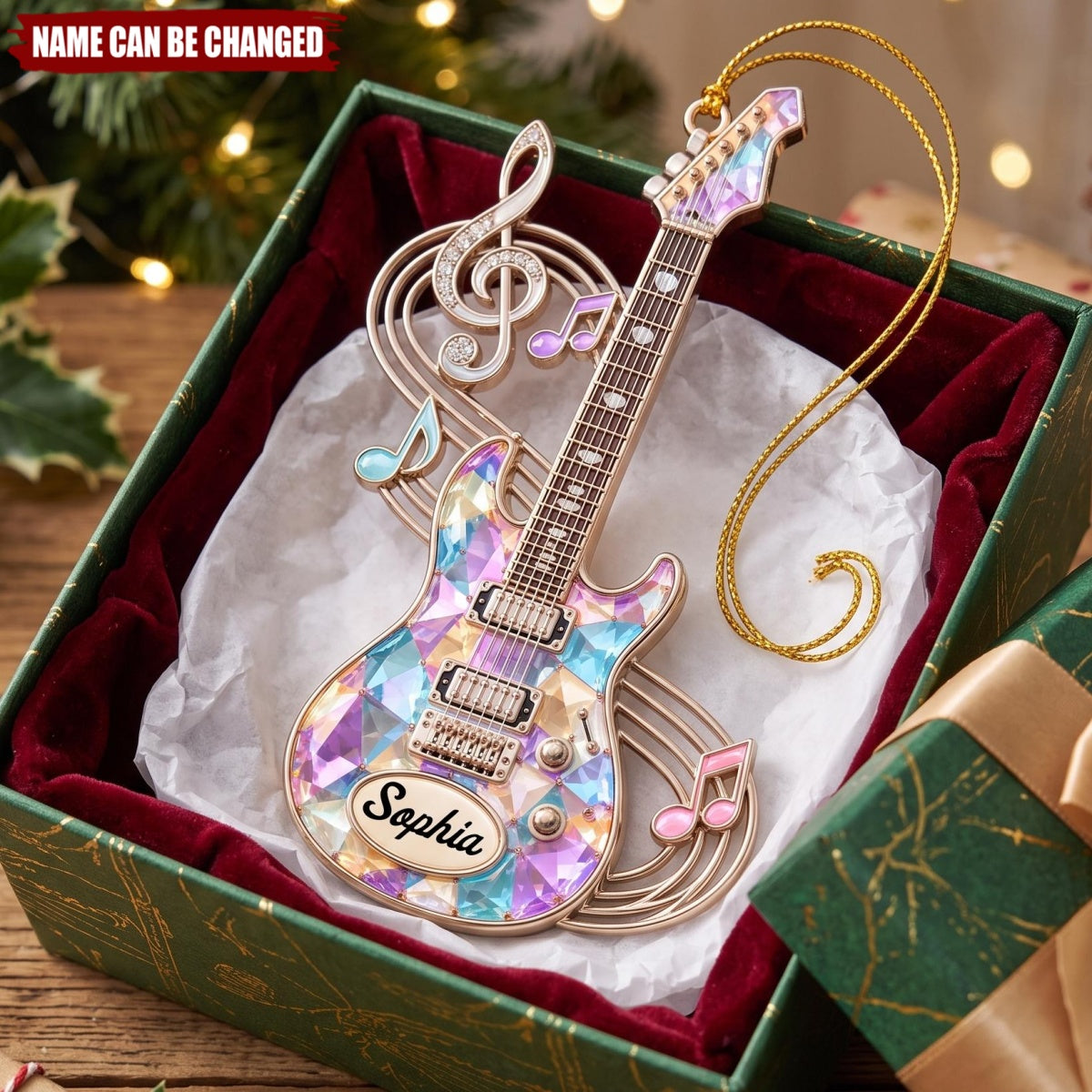Born to Play Guitar – Personalized Acrylic Custom Shape Ornament
