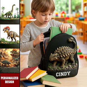 Personalized Kid Dinosaur Backpack Set