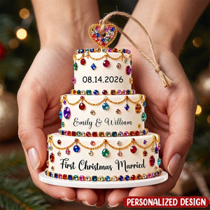 First Christmas Married, Custom Acrylic Ornament, Gift For Couples