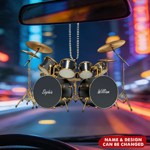 Drums Styles Colorful Drums Personalized Car Ornament - Gift For Drummer