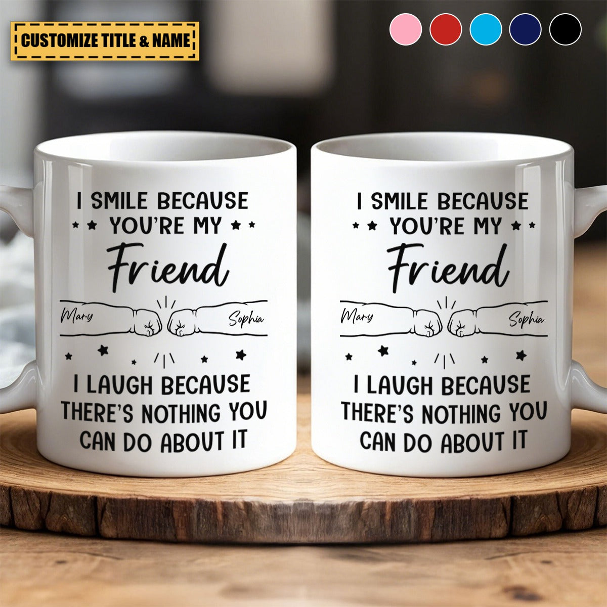 I Smile Because You're My Brother - Personalized Accent Mug - Gifts For Mom, Dad, Brother, Sister