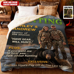 Custom Photo Magazine Blanket - Personalized Christmas Birthday Hunting Gifts For Hunters - From Camo To Forever