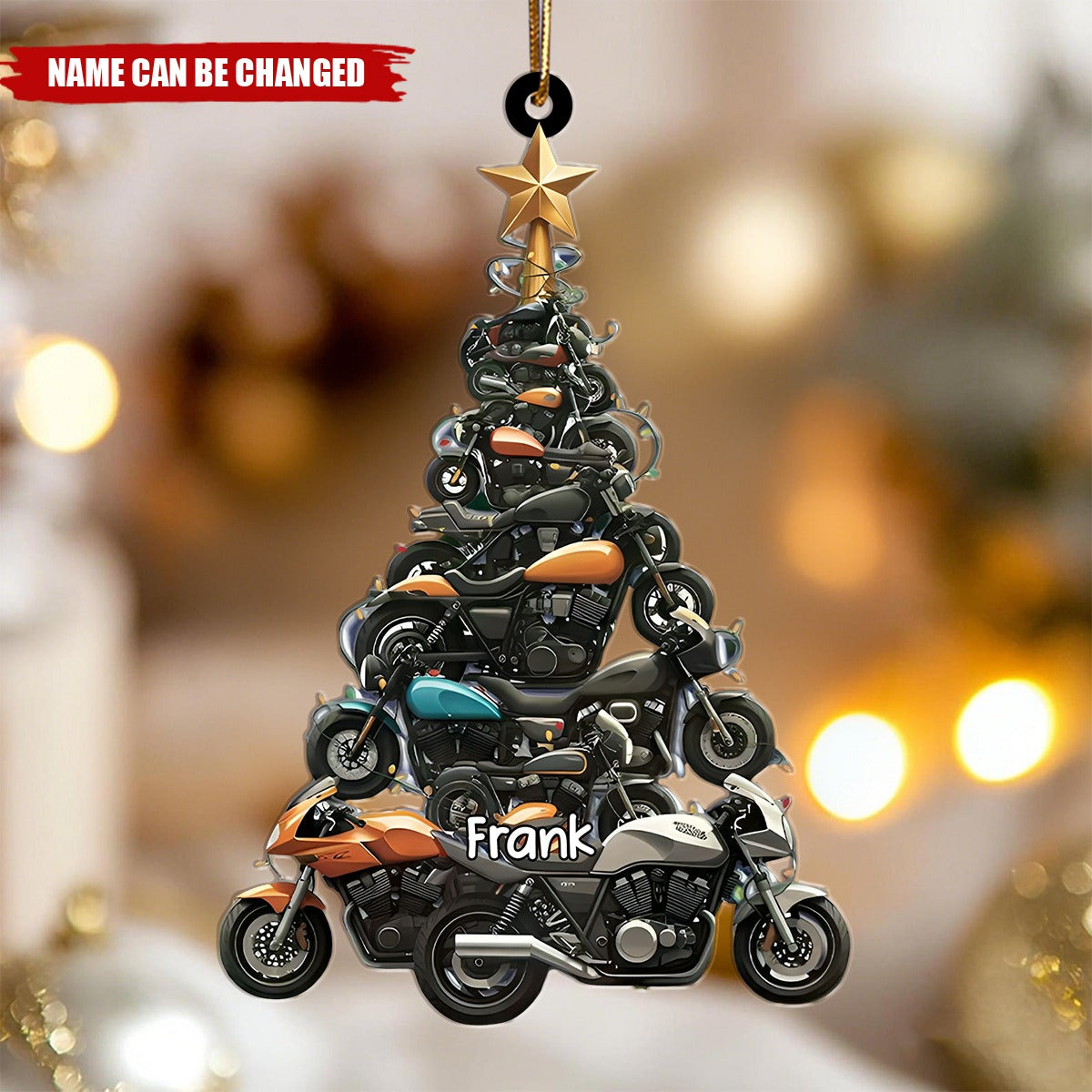 Motorcycle Christmas Tree Ornament, Gift for Motorcycle Love