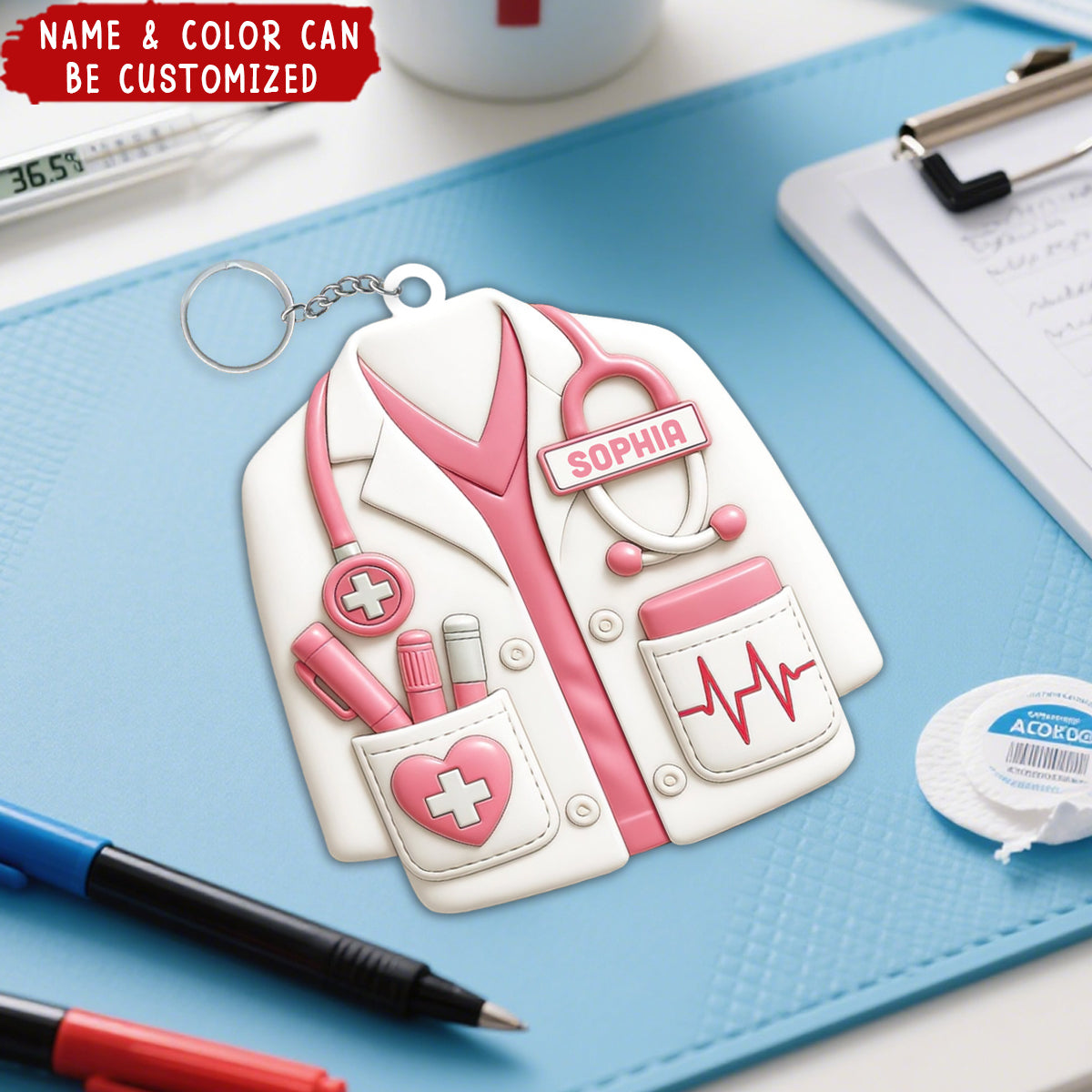 Celebrate Your Favorite Healthcare Hero - Personalized Acrylic Keychain, Gift For Doctors and Medical Students