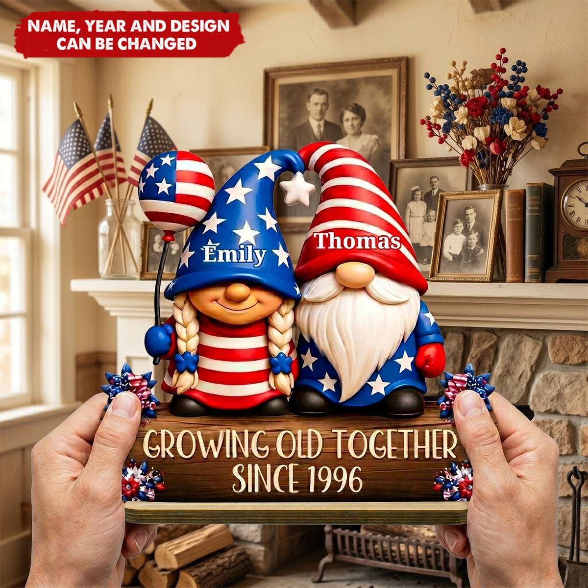 250th Growing Old Together - Personalized 2-Layered Wooden Plaque