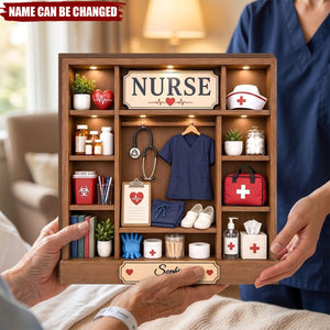 Personalized Nurse Wooden Block, Custom Medical Office Shelf Sitter