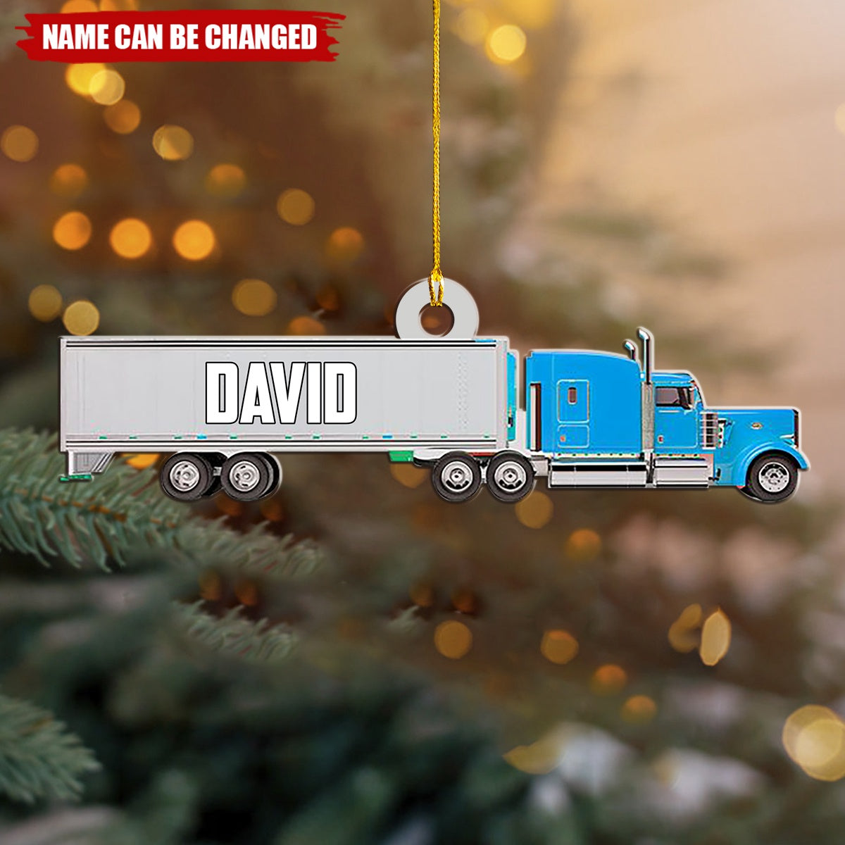 Truck Personalized Christmas Acrylic Ornament - Gift For Grandkids, Kid, Trucker
