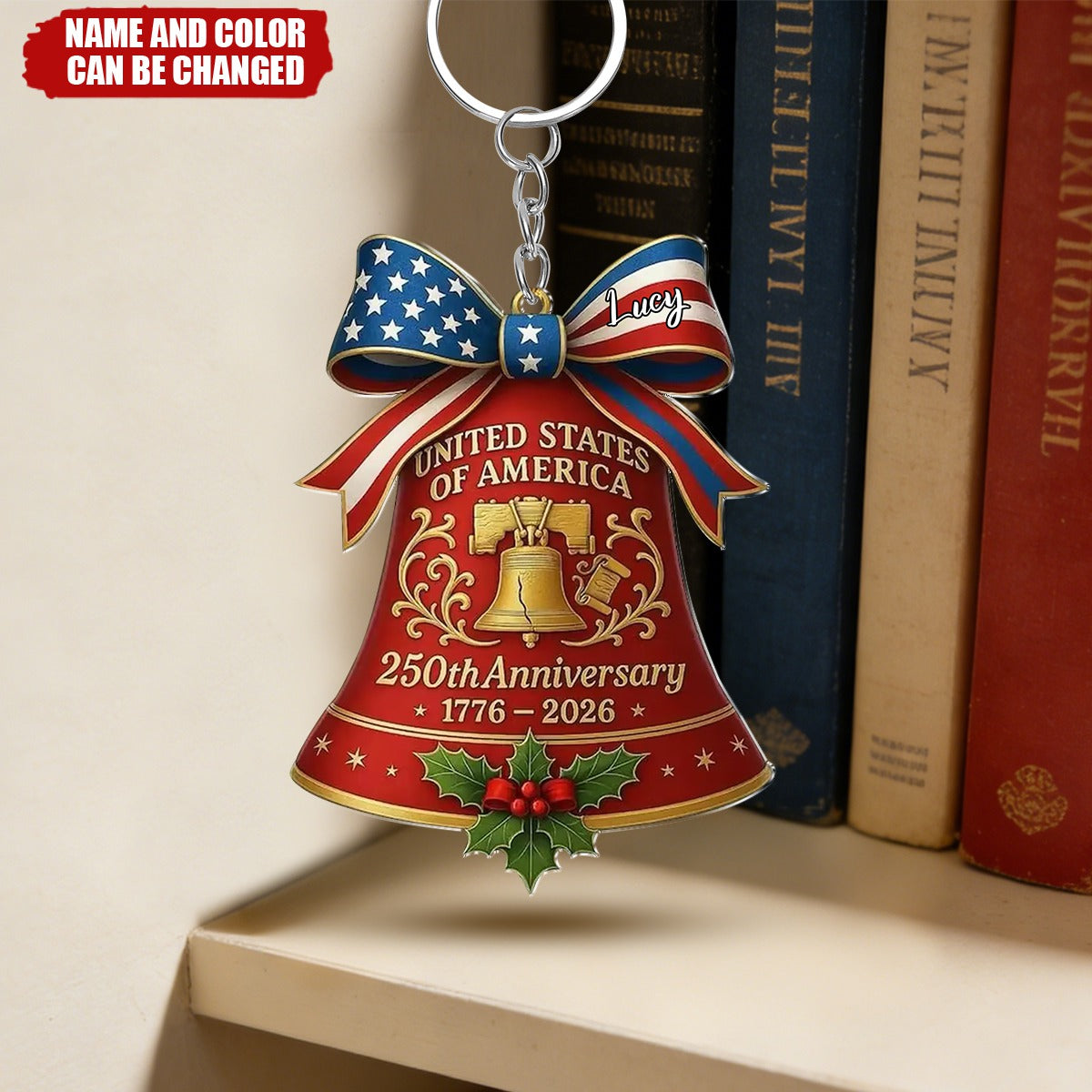 Handmade Liberty Bell Acrylic Keychain: USA 250th Anniversary Commemorative Gift