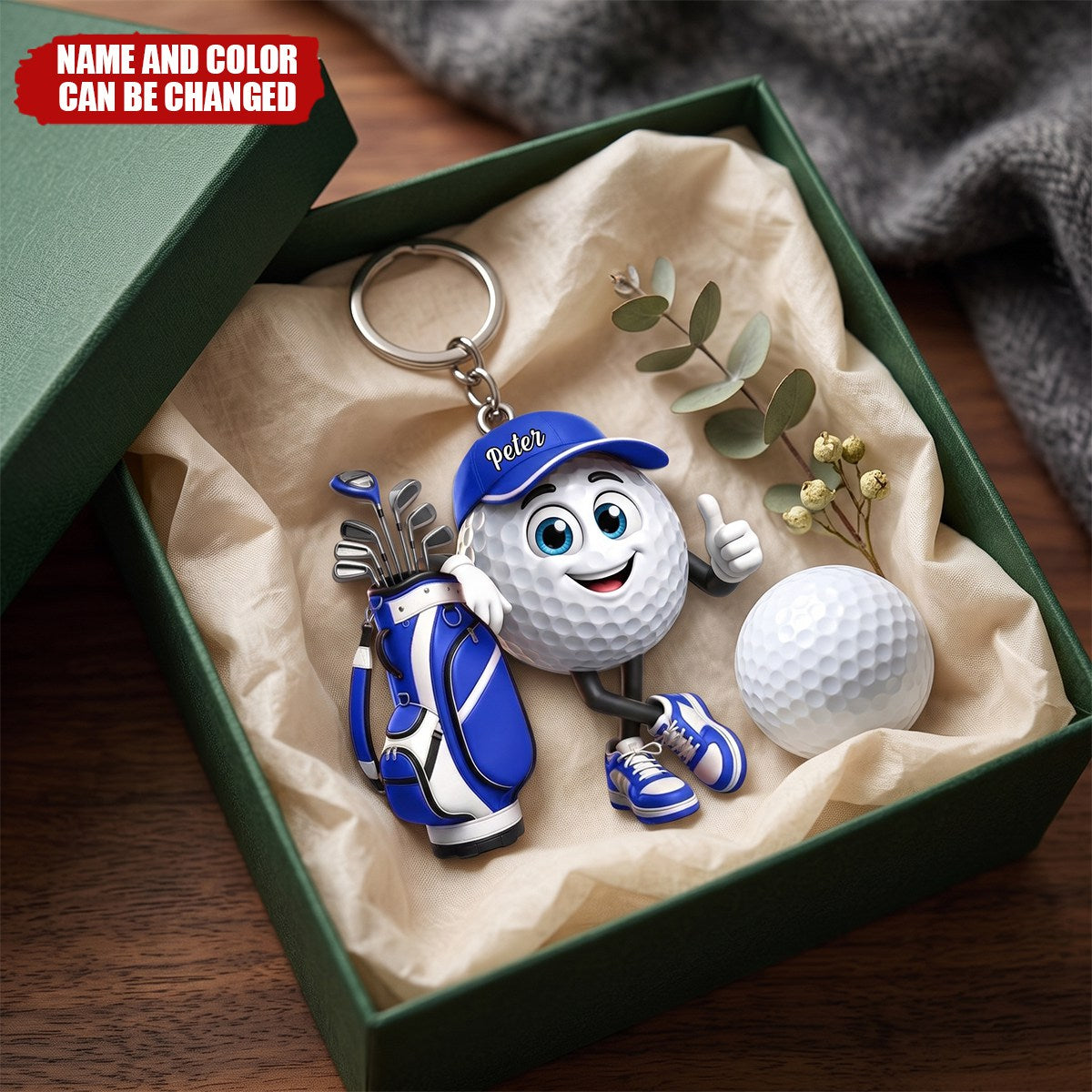 Custom Golf Shaped Acrylic Keychain - Personalized Birthday Gifts For Golf Lovers
