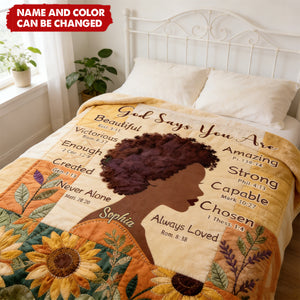 Black Queen - Personalized African American Blanket