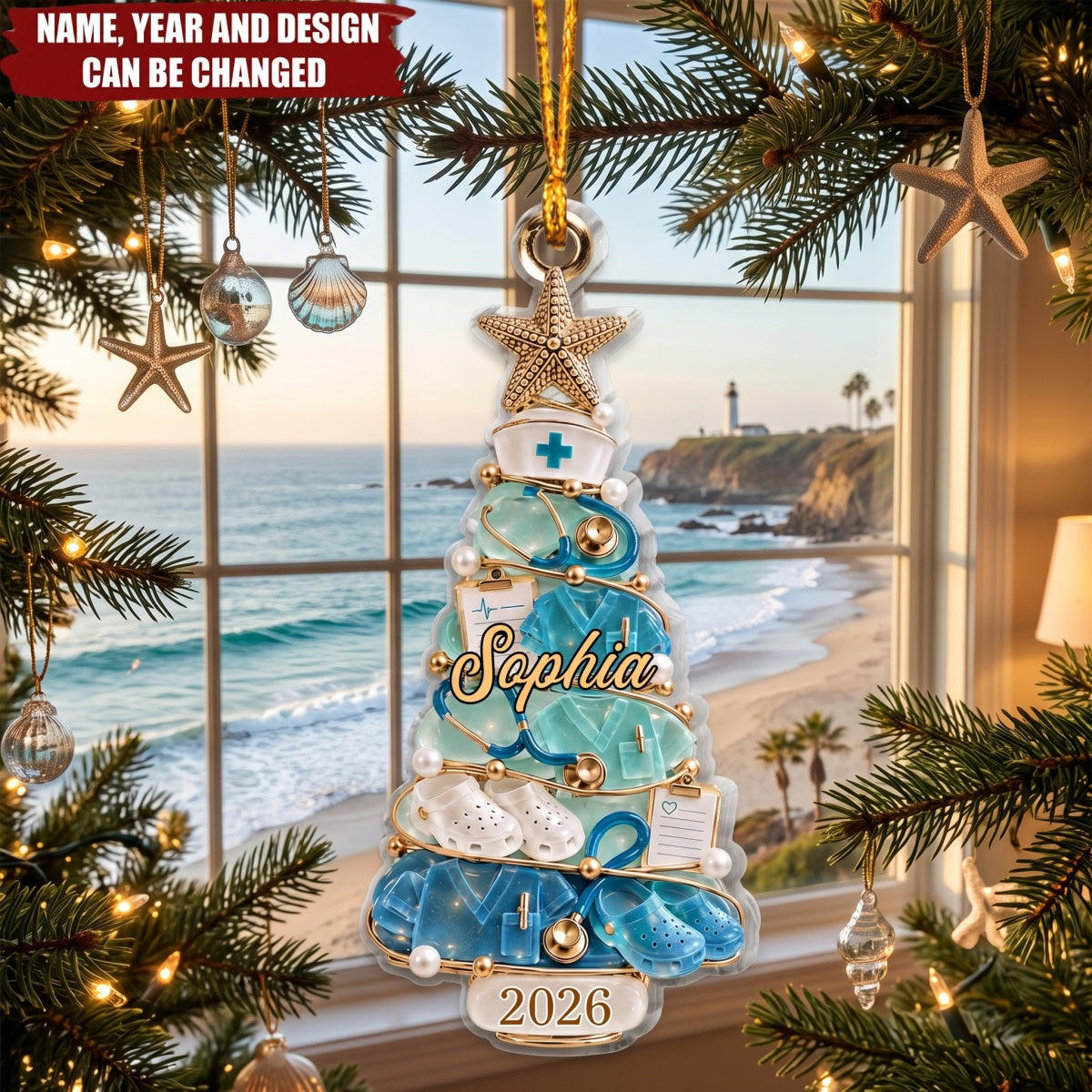 Nurse Life Merry Christmas – Personalized Acrylic Custom Shape Ornament