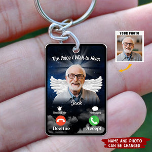 Memorial Insert Photo The Voice I Wish To Hear Personalized Keychain