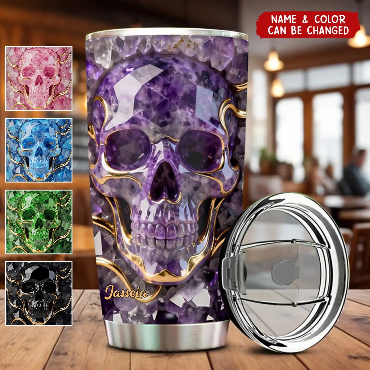 Beautiful Skull - Personalized Skull Tumbler