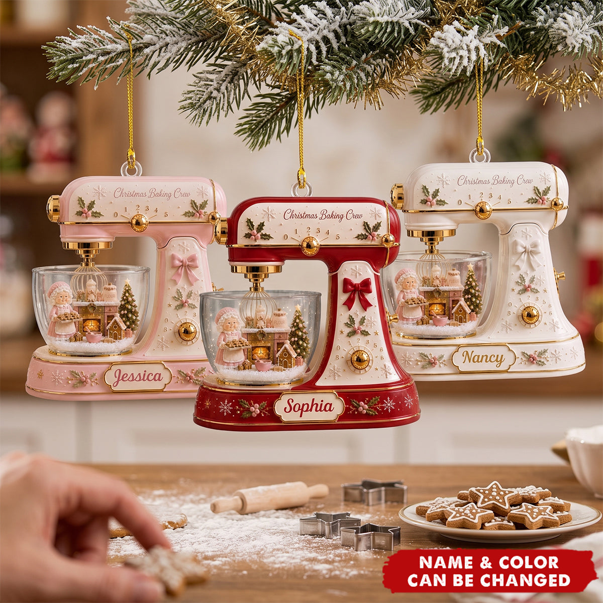 Custom Kitchen Stand Mixer Acrylic Ornament, Personalized Baking Crew Tree Hanging