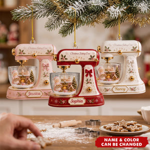 Custom Kitchen Stand Mixer Acrylic Ornament, Personalized Baking Crew Tree Hanging