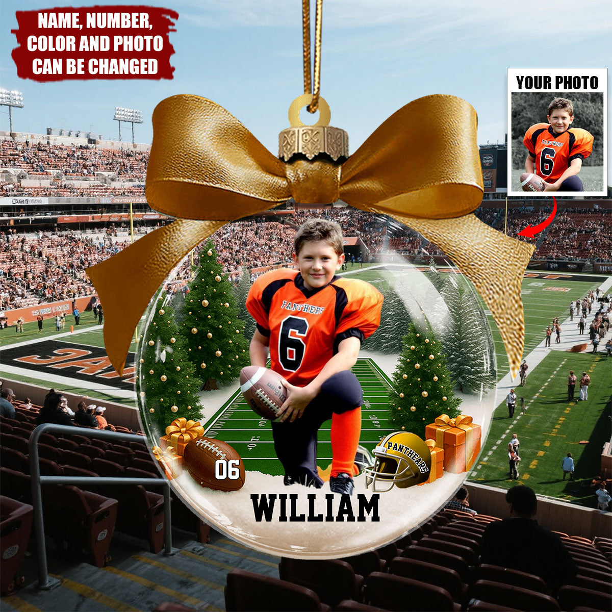 Football Season Is Coming - Personalized Christmas Acrylic Ornament