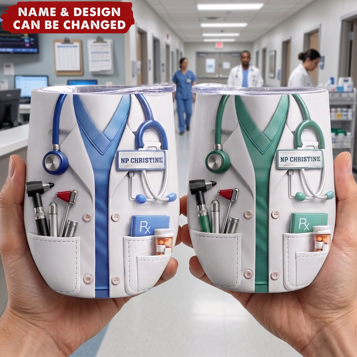 Physician Assistant Lab Coat - Personalized Wine Tumbler