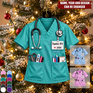 Nurse Scrubs – Personalized Acrylic Custom Shape Ornament