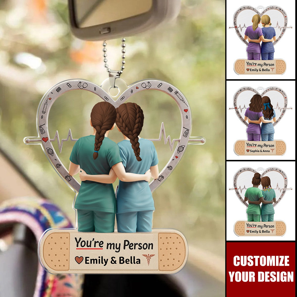 Nurse Besties Acrylic Ornament - Personalized Gifts For Nurse Colleague