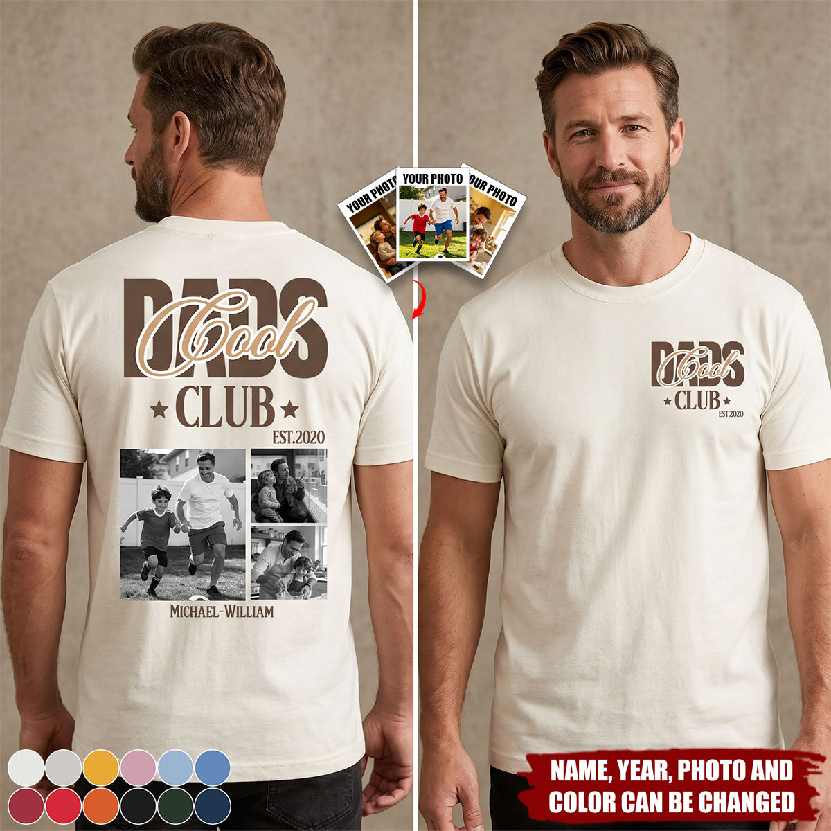 Cool Dad Club Custom Photo - Personalized Shirt For Dad, Grandpa