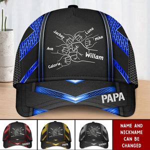 Papa Daddy Kids Hands To Hands Personalized Cap