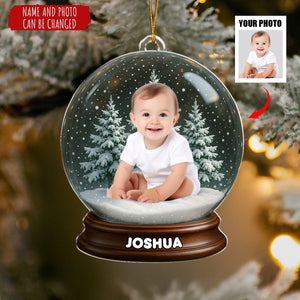 Capture Your Special Moments With A Snowy Backdrop - Personalized Acrylic Flat Ornament