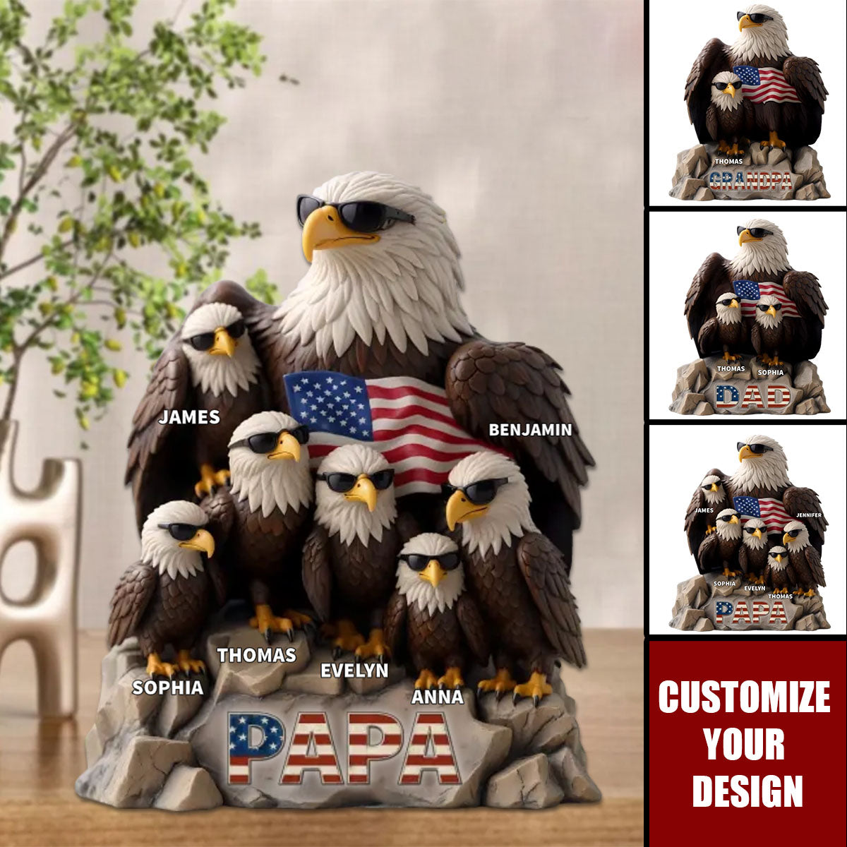 Be Cool And Spread Your Wings - Family Personalized Acrylic Plaque, Father's Day, Gift For Dad, Grandpa