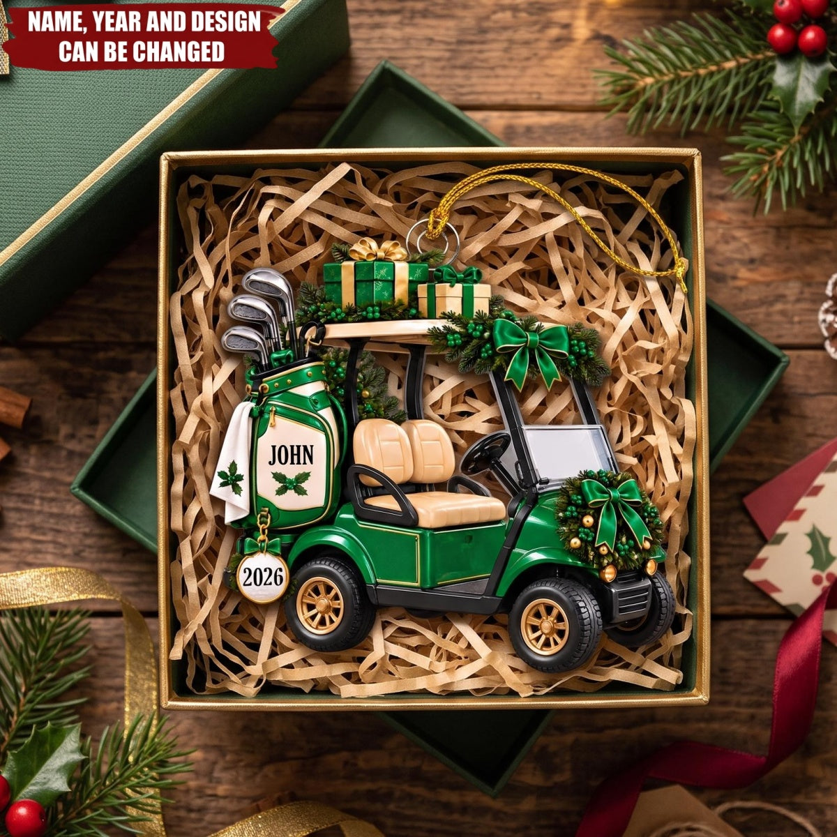 Golf Cart – Personalized Acrylic Custom Shape Ornament