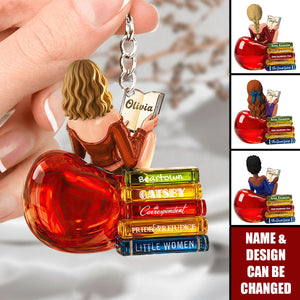 Book Lovers Acrylic Keychain - Personalized Gifts For Her