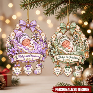 Personalized Baby First Christmas Ornament, Custom Newborn Name Ornament