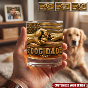 Dog Dad Drinking Glass - Personalized Gifts For Dad