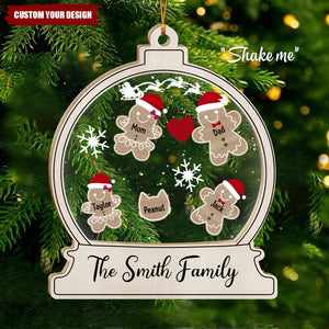 Gingerbread With Hat Family Personalized Shaker Ornament