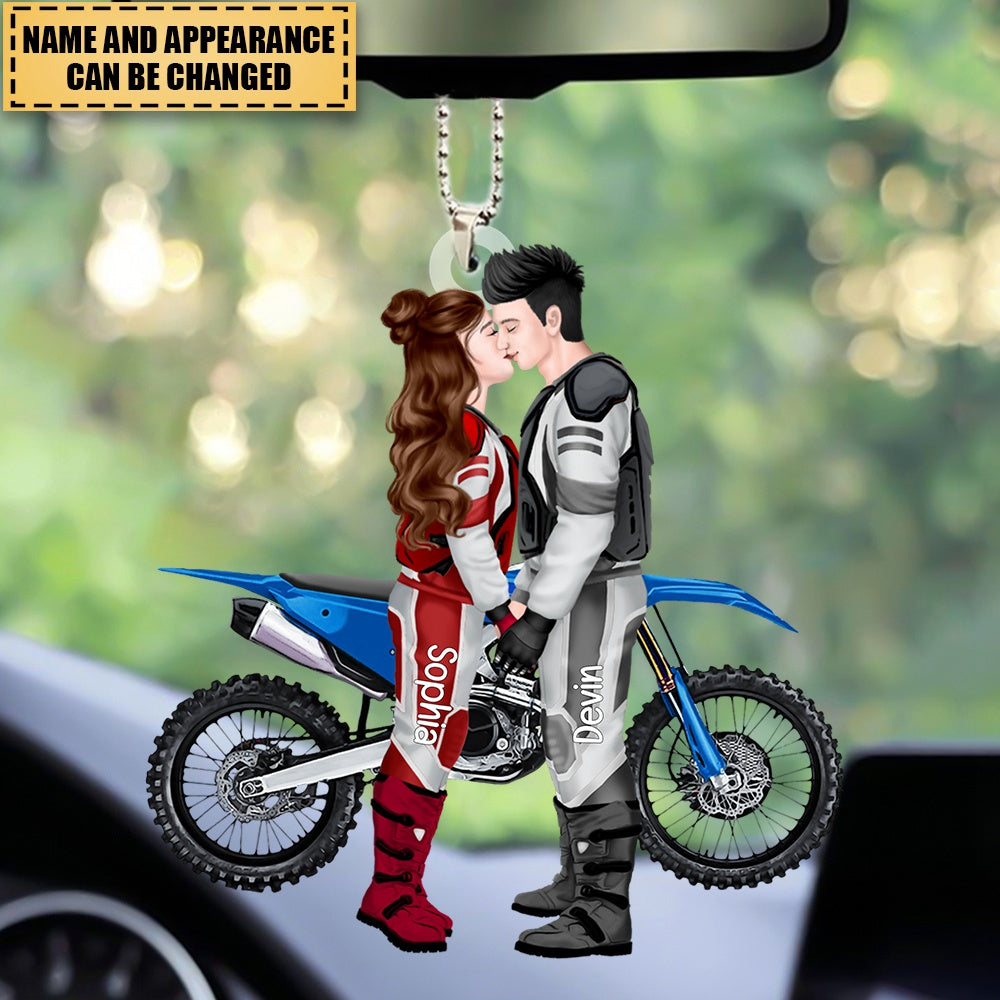 Personalized Motorcross Couple Car Ornament - Perfect Gift For Couples