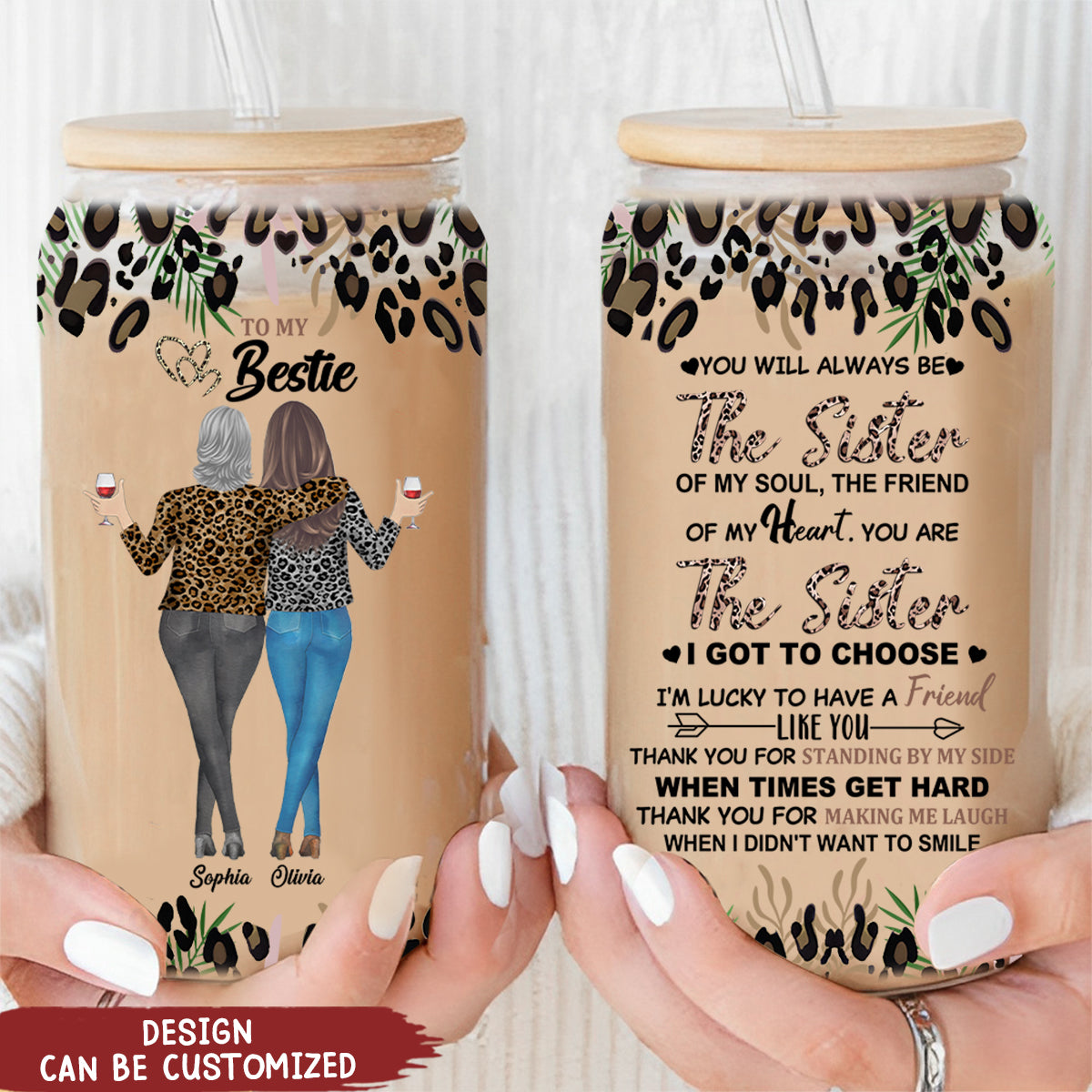 Thank You For Standing By Me Friendship - Personalized Clear Glass Can