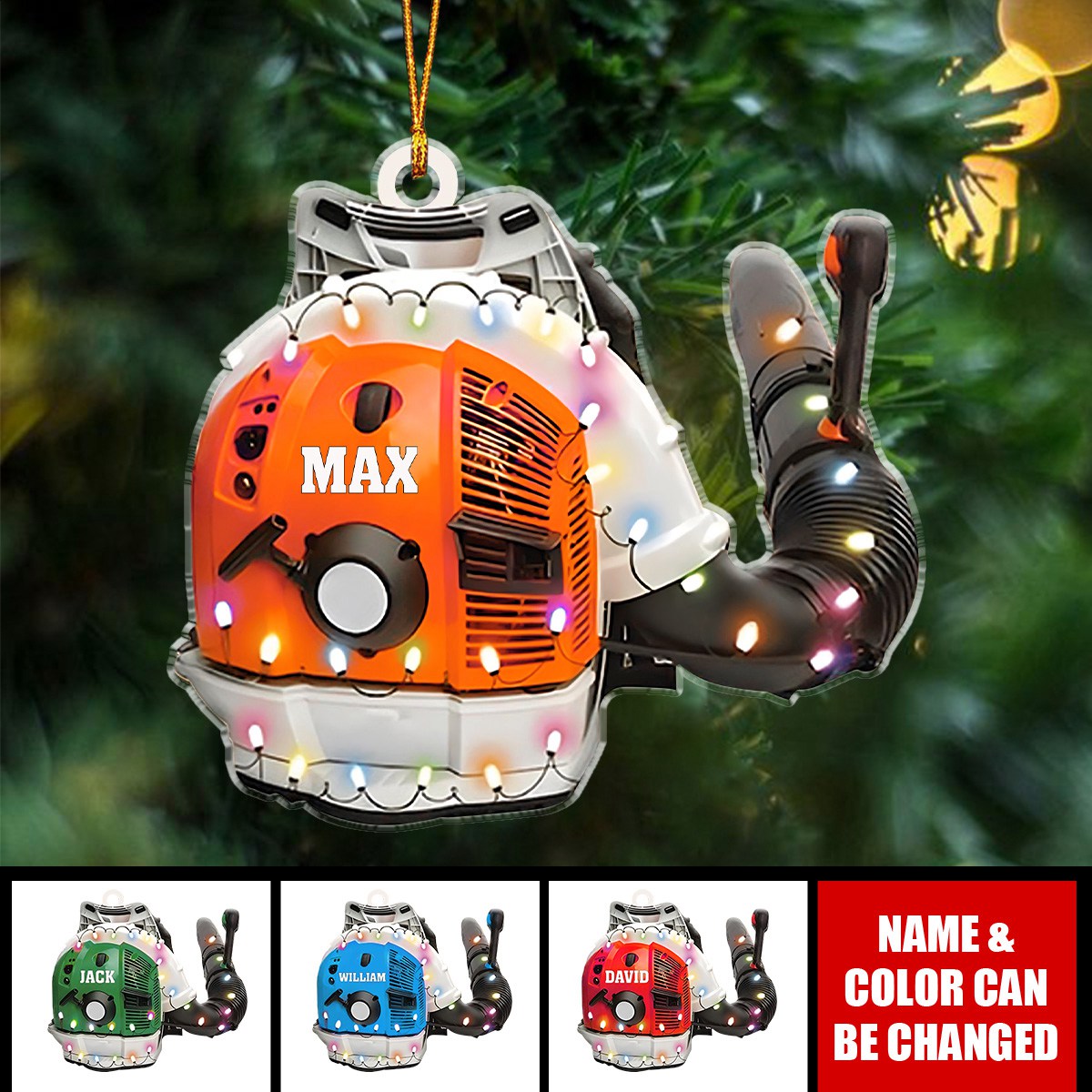 Leaf Blowers Lawn Mowers Sprayer Agricultural Tool Ornament, Farmer Christmas Tree Ornament