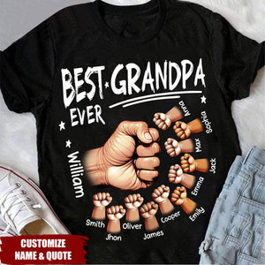 Personalized Best Dad Ever Fist Bump T-shirt Gift for Dad Grandpa