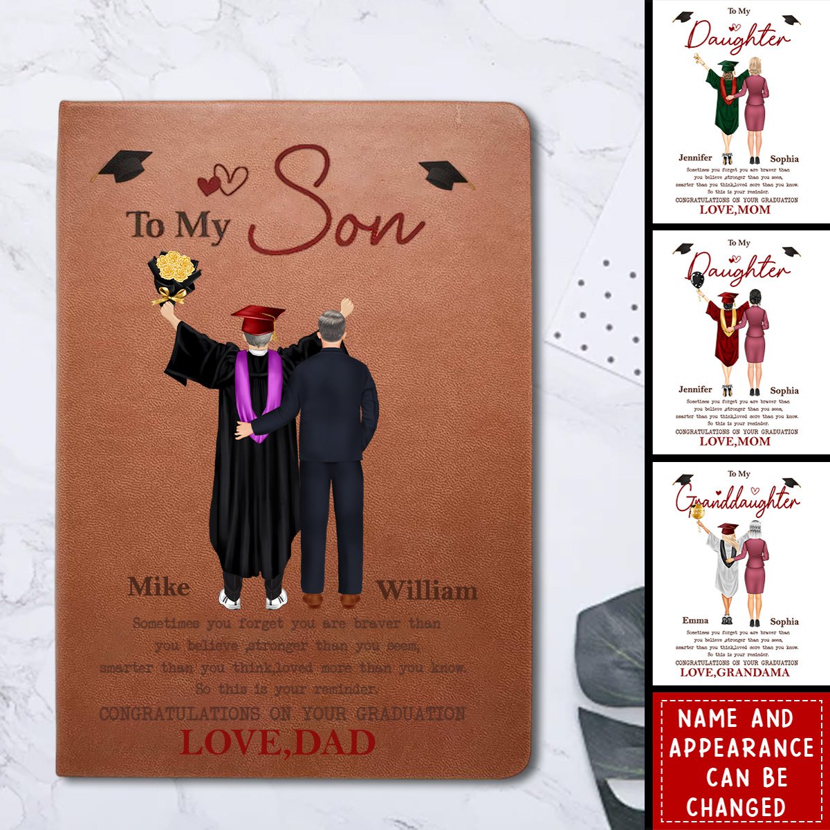 Graduation Gift Sometimes You Forget You Are Braver - Personalized Leather Journal
