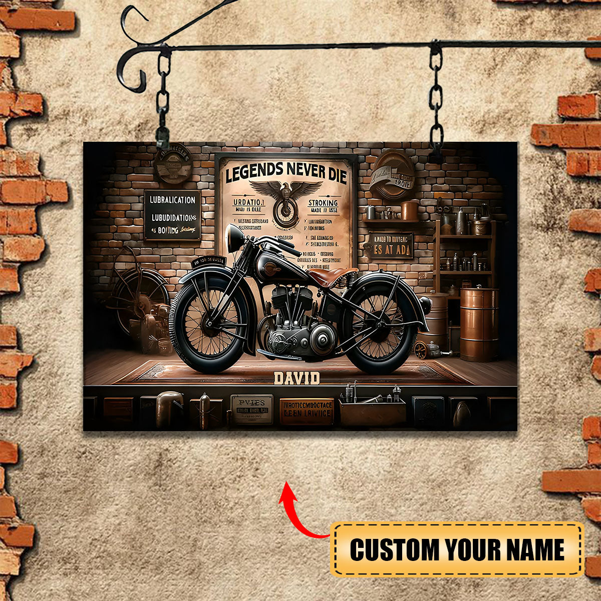 Personalized Legends Never Die Biker Rectangle Metal Sign – Gift For Biker