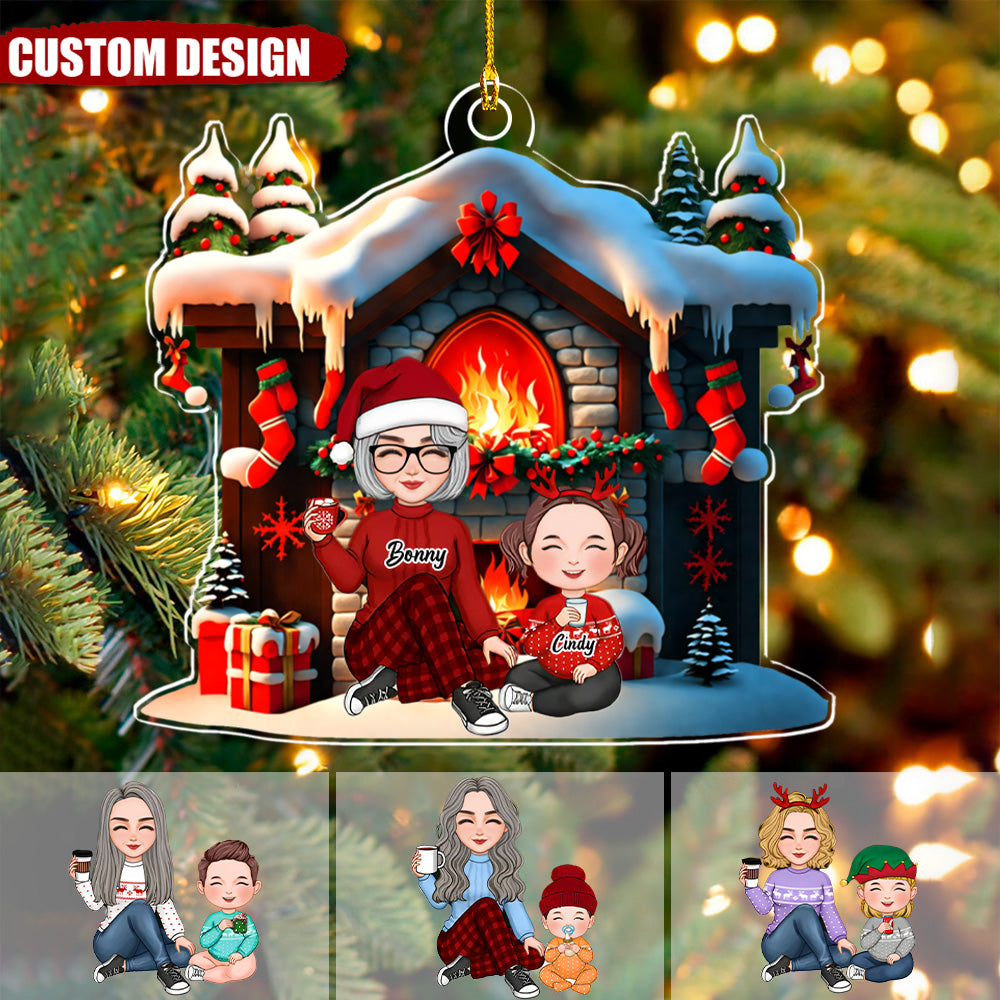 Cute Grandma & Grandkid Christmas Gift For Granddaughter Grandson Personalized Ornament