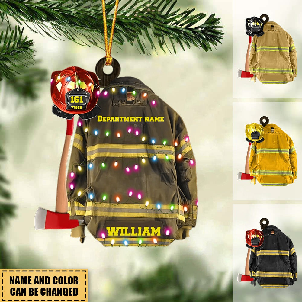 Firefighter Helmet Armor Personalized Ornament Gifts For Fireman