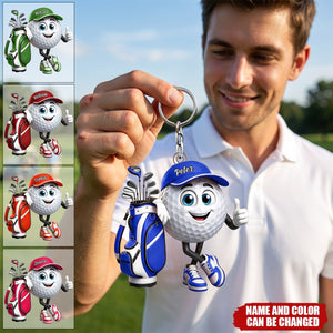 Custom Golf Shaped Acrylic Keychain - Personalized Birthday Gifts For Golf Lovers