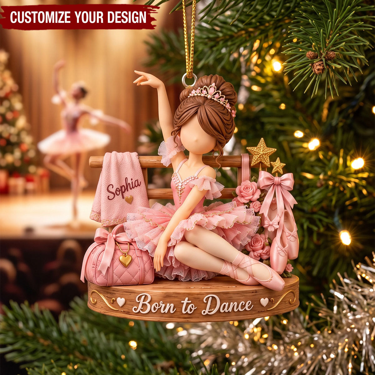 Personalized Ballet Ornament - Custom Ballerina Gift
