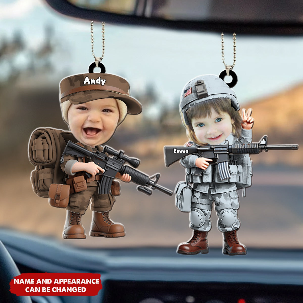 Custom Photo Gifts For Military Kid Car Ornament