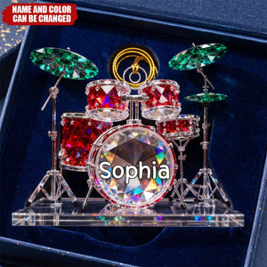 Personalized Stained Glass Effect Acrylic Christmas Ornament, Presents For Drummers