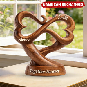 Infinity Heart - Personalized Custom Shaped Acrylic Plaque, Gift For Couple
