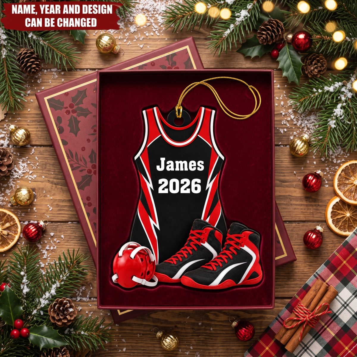 Wrestling – Personalized Acrylic Custom Shape Ornament, Gift for Wrestler Boy & Girl