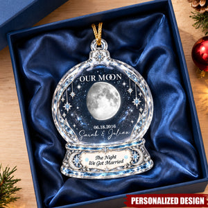 Our Moon Couple Custom Moon Phase by Date  - Personalized Acrylic Ornament
