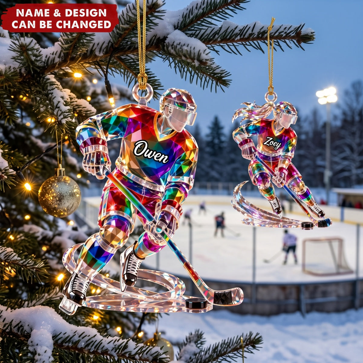 Ice Hockey  – Personalized Acrylic Custom Shape Ornament