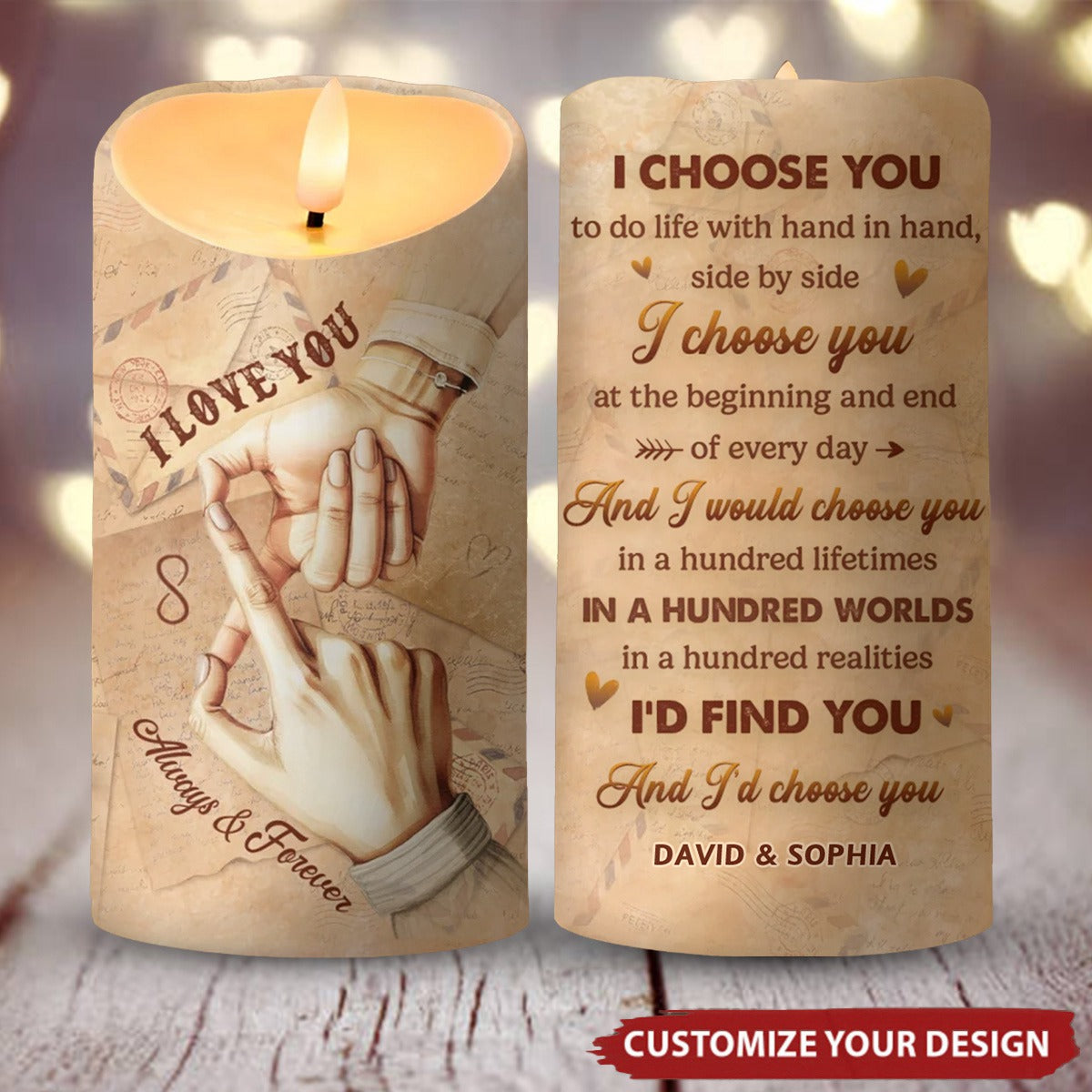 I Love You In Every Universe - Couple Personalized LED Candle